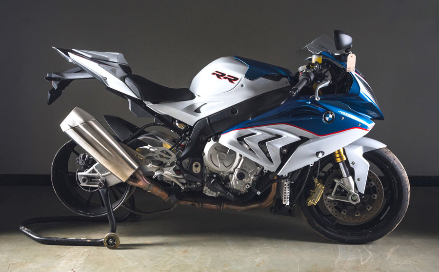 A 2015 BMW S1000RR 999cc sports motorcycle
